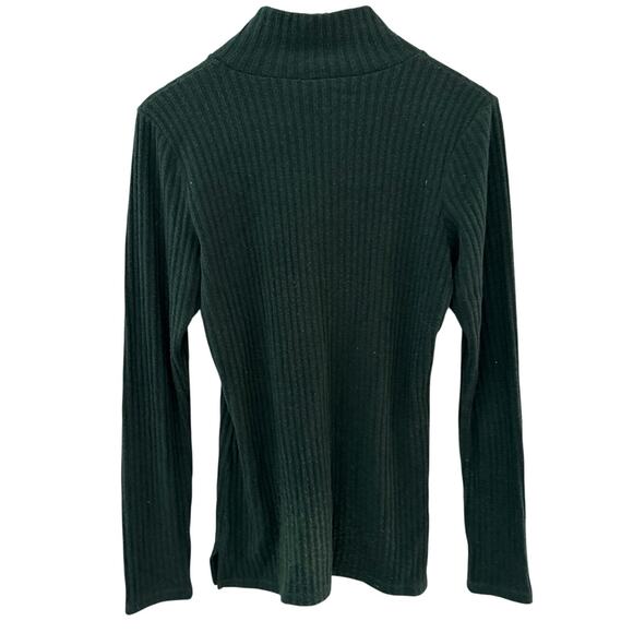 Artizia Wilfred Free Buswell Ribbed Turtleneck Top Dark Green Size Large - Picture 3 of 8